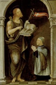 Johannes Der Taufer Mit Einem Geistlichen Stifter by Lucas Cranach the Elder
