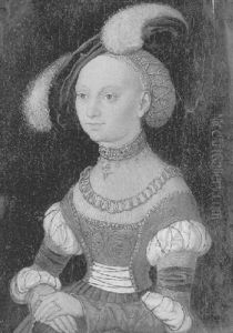 Portrait De Jeune Femme A La Robe Brodee Et Au Chapeau A Plume