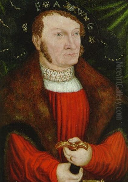 Portrait Of Gangolff Ii, Half-length, In A Red Tunic And A Fur-lined Coat - view 1