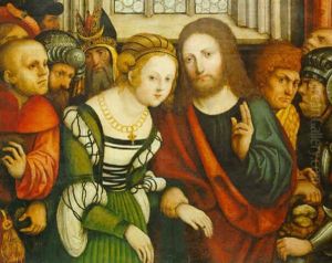 Le Christ Et La Femme Adultere by Lucas Cranach the Elder