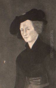 Portrait Of A Lady In Black Costume With A Red Sash