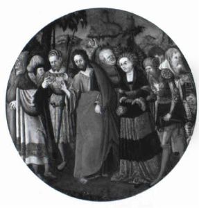 Christ And The Woman Taken In Adultry by Lucas Cranach the Elder