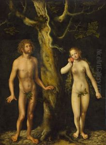 Adam Und Eva by Lucas Cranach the Elder