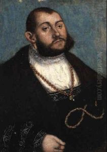 Portrait Of Elector Johann Friedrich 'der Grossm_tige' Of Saxony by Lucas Cranach the Elder