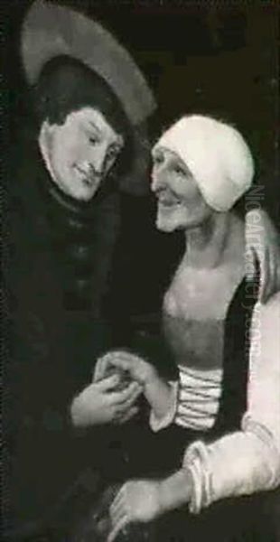 An Old Woman With A Young Man - view 1
