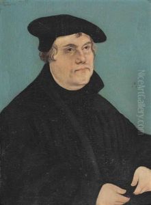 Portrait Of Martin Luther (1483-1546), Half-length, In A Black Coat And Beret