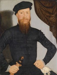 Mannliches Bildnis (+ Weibliches Bildnis; Pair) by Lucas The Younger Cranach