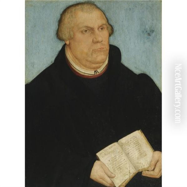 Portrait Of Martin Luther In A Black Robe, Holding A Prayer Book - view 1