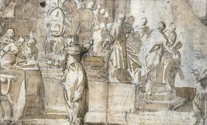 Voltri 1584 - 1638 Genoa A Group Of Dignitaries And A Kneeling Figure Paying Homage To A King