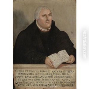Portrait Of Martin Luther by Lucas The Younger Cranach