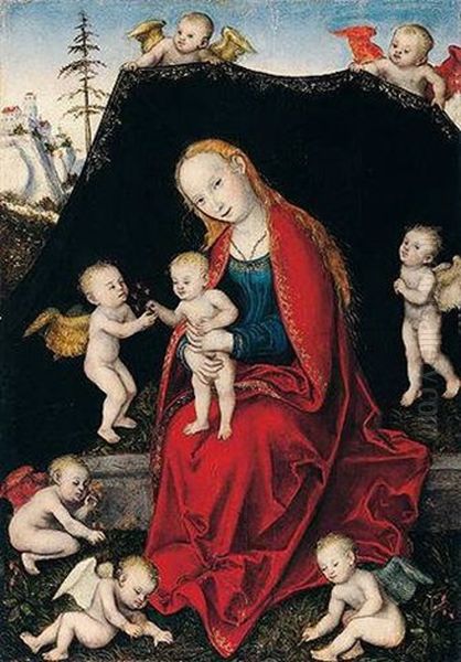 The Virgin And Child With Seven Angels - view 1