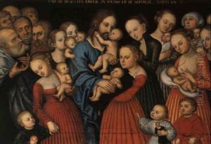 Lasset Die Kindlein Zu Mir Kommen by Lucas The Younger Cranach