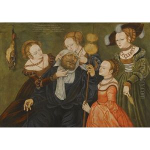 Hercules And Omphale by Hans Cranach