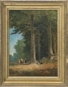 Figures On A Forest Path by Christopher Pearce Cranch