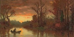 Sunset On The River by Christopher Pearce Cranch