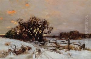 Winter Sunrise, Long Island", Circa 1889-94 by Bruce Crane