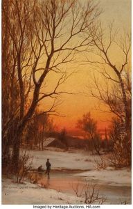 Sunset: Woods And Pond by Bruce Crane