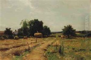 Summer Landscape With Figures Haying by Bruce Crane