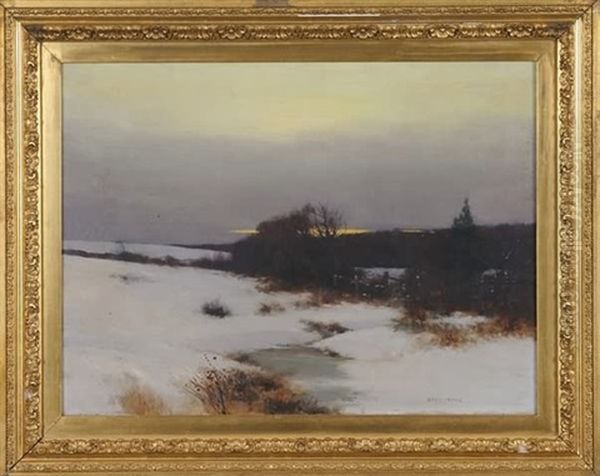 Winter Landscape At Dusk - view 1