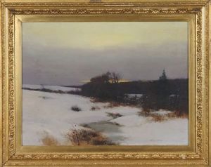 Winter Landscape At Dusk by Bruce Crane