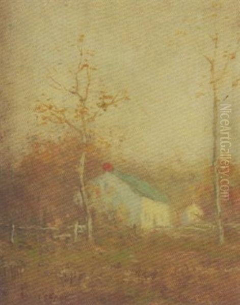 Landschaft Mit Haus Im Morgenlicht - view 1
