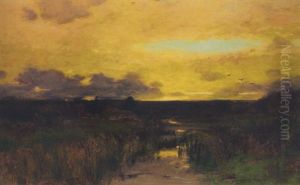 Marshes At Sunset by Bruce Crane