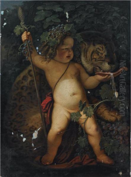 The Infant Bacchus Offering A Leopard To Drink - view 1