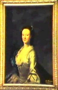 Portrait Of Anne Newnham, Later Lady Ryder, Half Length,    In A White Dress Trimmed With Lace And Pearls
