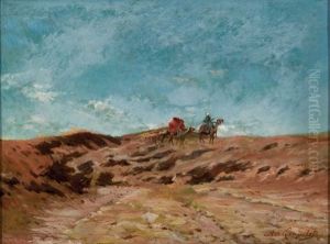 Caravane Dans Le Sud Tunisien by Louis Amable Crapelet