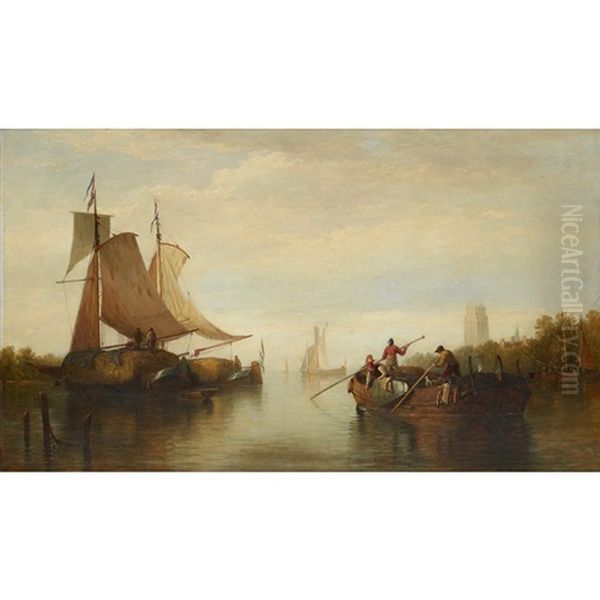 Dutch Hayboats Off Dordrecht - view 1