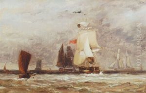 Shipping At The Mouth Of The Thames by Edmund Thornton Crawford