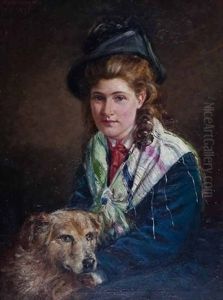 Portrait Of A Young Girl And Her Dog