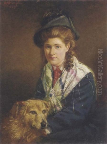 Portrait Of A Girl With Her Dog - view 1