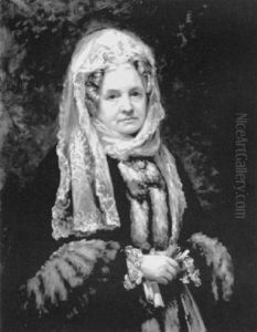 Portrait Of A Woman Wearing A Fur Lined Coat by Robert Cree Crawford