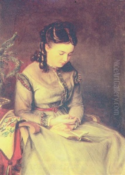 Portrait Of A Young Woman Reading - view 1