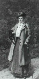 Portrait Of A Lady With Her Dog