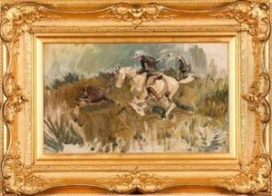 A Wild Boar Hunt by Joseph Crawhall