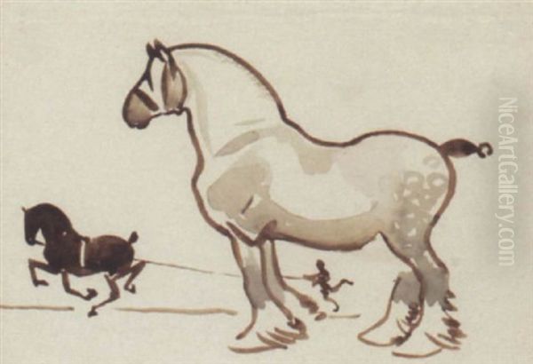 Sketch Of Two Horses - view 1