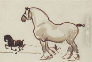 Sketch Of Two Horses by Joseph Crawhall