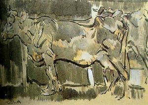 Study Of Cows by Joseph Crawhall