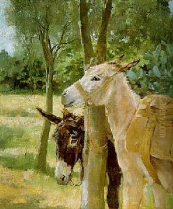 Donkeys, Tangier by Joseph Crawhall