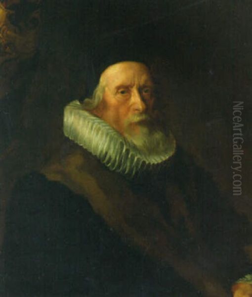 Portrait Of A Gentleman, Bust-length, In A Fur-lined Coat, A Ruff And A Black Cap - view 1