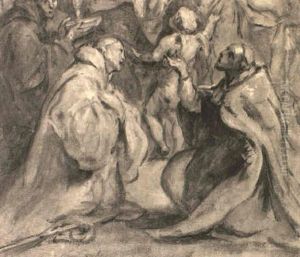 Sts. Benoit, Bernard De Clairvaux And Rupert De Molesme by Caspar de Crayer