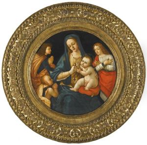 Madonna And Child With The Infant Saint John And Two Saints by Lorenzo Di Credi