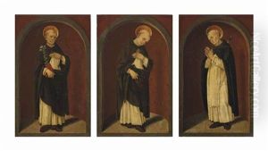 Saint Dominic; Saint Thomas Aquinas (+ Saint Peter Martyr; 2 Works) by Lorenzo Di Credi