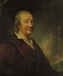 Portrait Of William Stewart Of Killymoon Castle, In A Red Coat, A Wooded Landscape Beyond