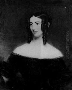 Portrait Of Mary Matilda Hamilton (d.1895) Wearing A Red Dress by Martin Cregan
