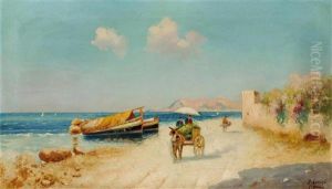 Donkey And Cart At The Sea