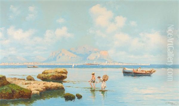Fischende Kinder In Der Bucht Von Palermo - view 1