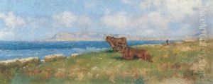 Veduta Del Golfo Di Palermo, Con Bufali by Erminio Cremp